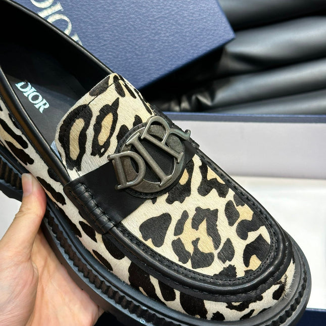 CD EXPLORER ICON LOAFER BLACK AND YELLOW FUR