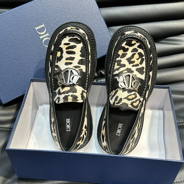 CD EXPLORER ICON LOAFER BLACK AND YELLOW FUR