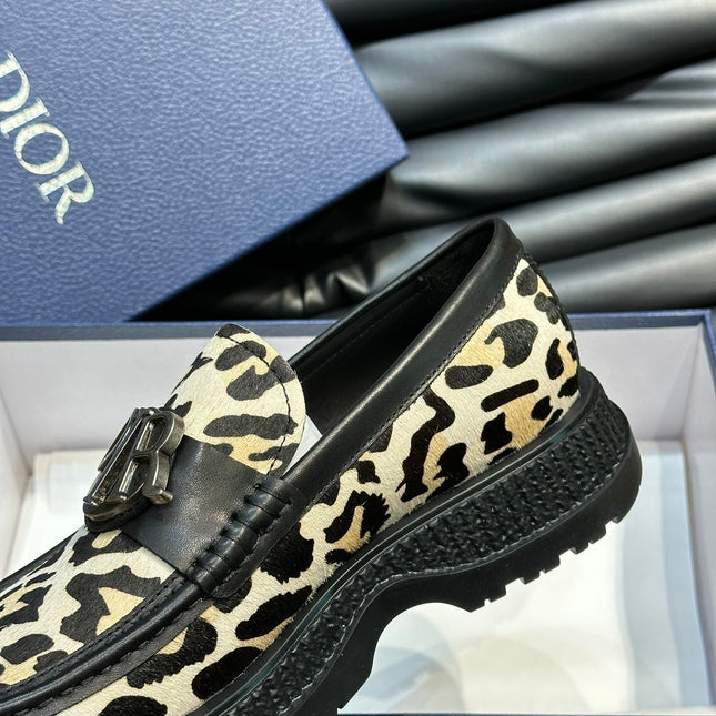 CD EXPLORER ICON LOAFER BLACK AND YELLOW FUR