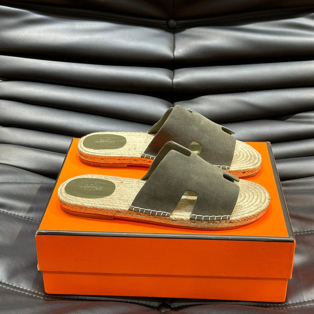 HM ANTIGUA ESPADRILLE SANDAL OLIVE SUEDE