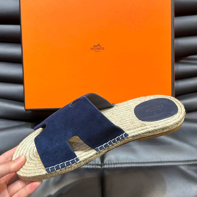 HM ANTIGUA ESPADRILLE SANDAL NAVY SUEDE