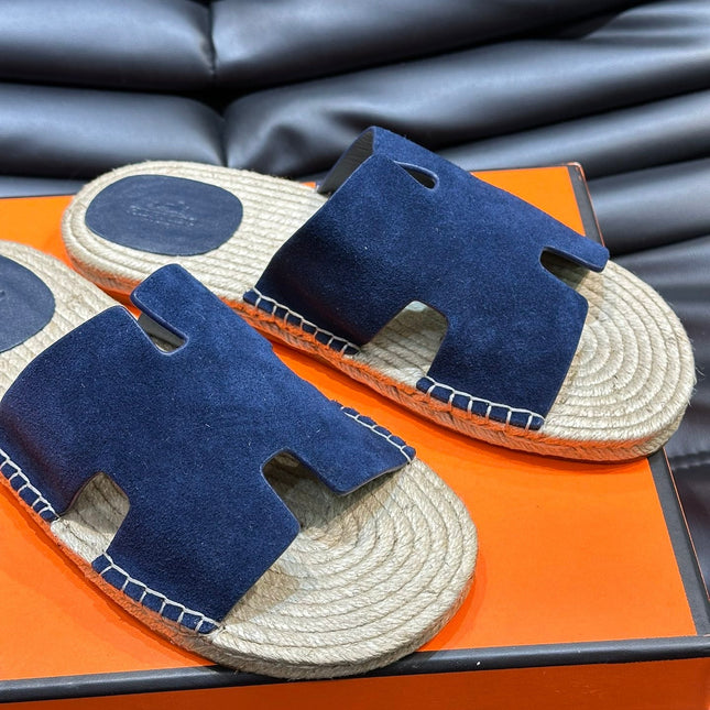 HM ANTIGUA ESPADRILLE SANDAL NAVY SUEDE