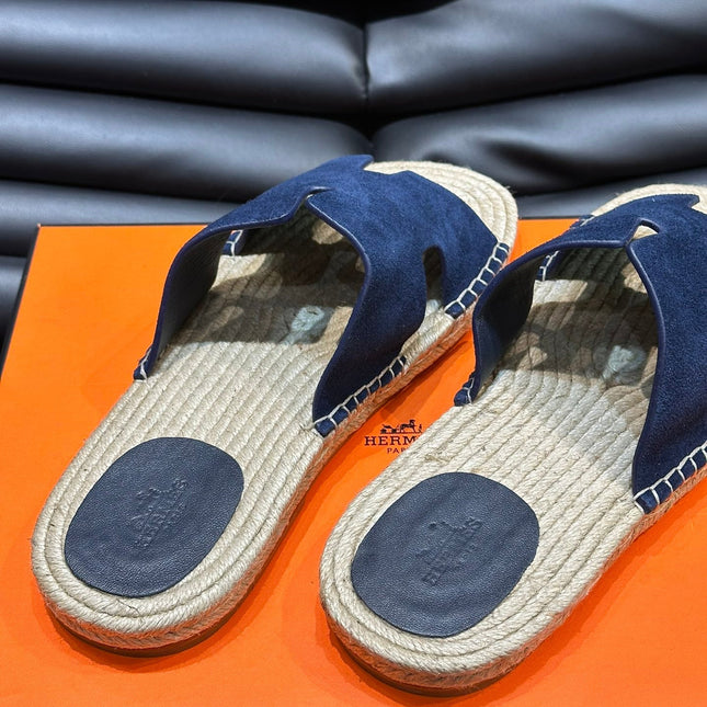 HM ANTIGUA ESPADRILLE SANDAL NAVY SUEDE
