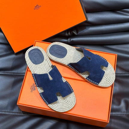 HM ANTIGUA ESPADRILLE SANDAL NAVY SUEDE