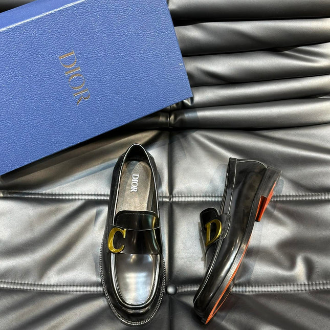 CD EXPLORER C-LETTER LOAFER BLACK CALFSKIN
