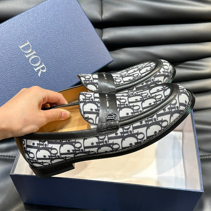 CD GRANVILLE LOAFER BLACK-WHITE MONOGRAM JACQUARD