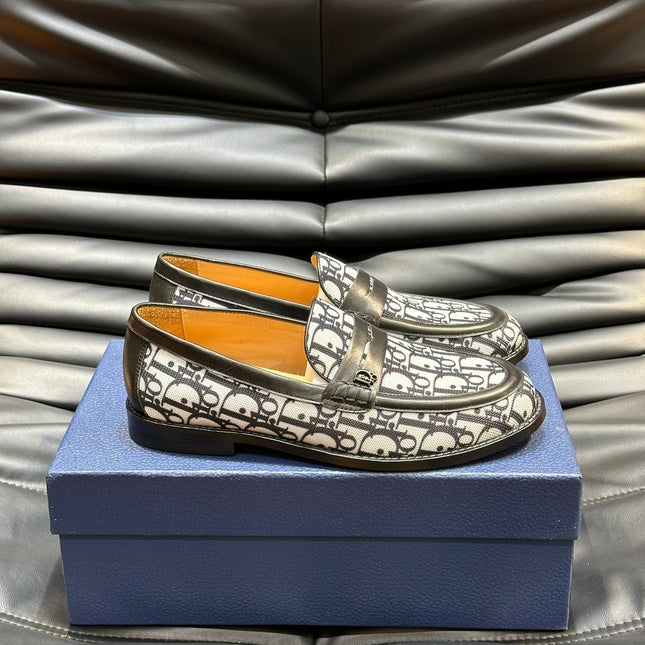 CD GRANVILLE LOAFER BLACK-WHITE MONOGRAM JACQUARD