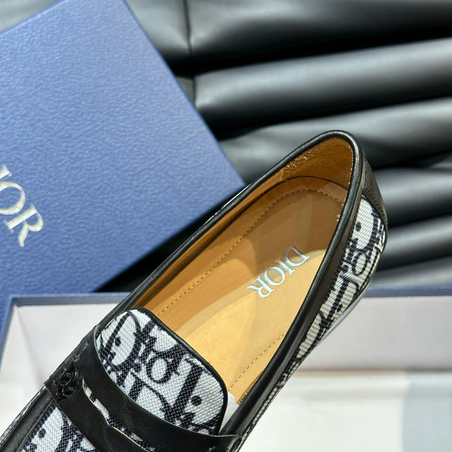 CD GRANVILLE LOAFER BLACK-WHITE MONOGRAM JACQUARD