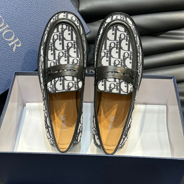 CD GRANVILLE LOAFER BLACK-WHITE MONOGRAM JACQUARD