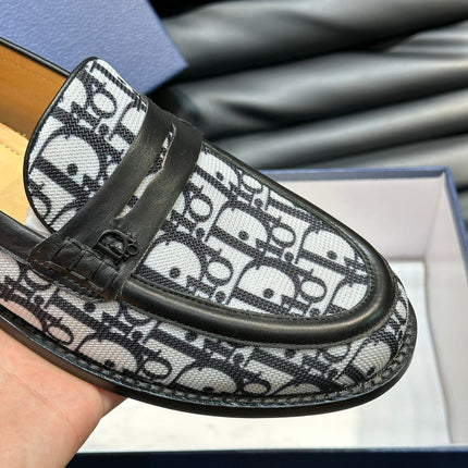 CD GRANVILLE LOAFER BLACK-WHITE MONOGRAM JACQUARD