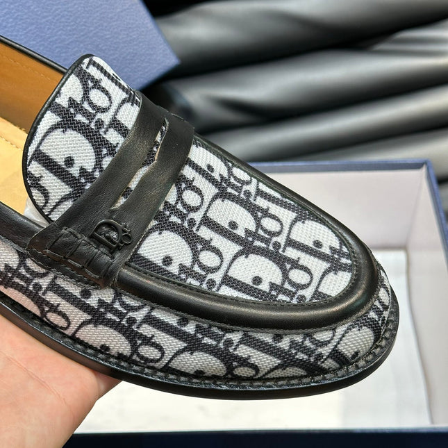 CD GRANVILLE LOAFER BLACK-WHITE MONOGRAM JACQUARD