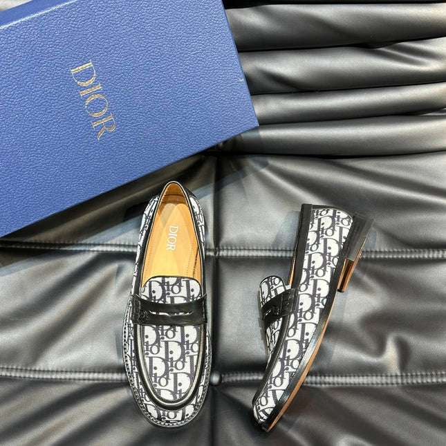 CD GRANVILLE LOAFER BLACK-WHITE MONOGRAM JACQUARD