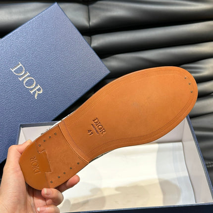 CD GRANVILLE LOAFER BROWN-WHITE MONOGRAM JACQUARD
