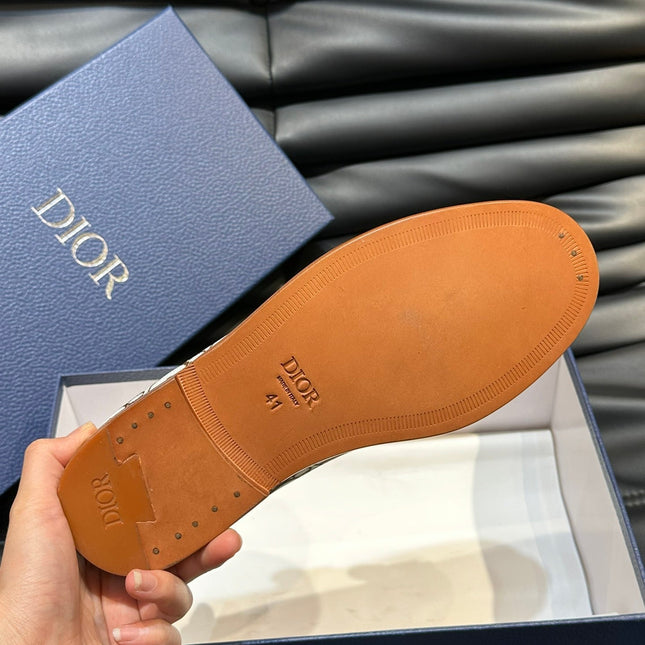 CD GRANVILLE LOAFER BROWN-WHITE MONOGRAM JACQUARD
