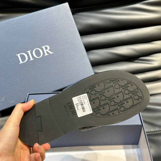 CD ALIAS SUMMER SLIPPER NAVY EMBOSSED CALFSKIN