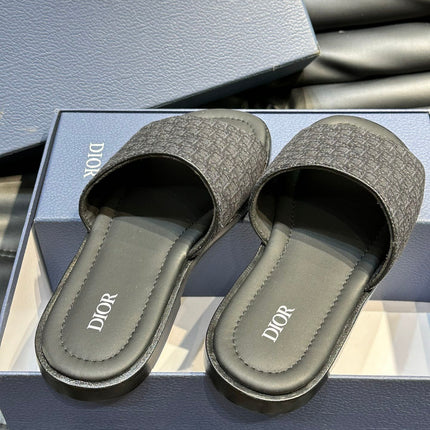 CD SLIDE ALIDAS SLIPPER BLACK JACQUARD AND SILK
