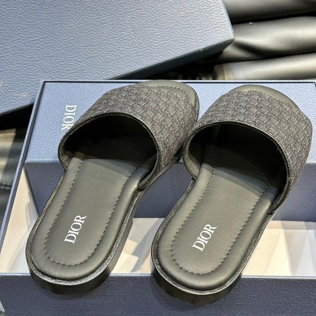CD SLIDE ALIDAS SLIPPER BLACK JACQUARD AND SILK