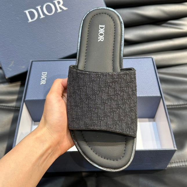 CD SLIDE ALIDAS SLIPPER BLACK JACQUARD AND SILK