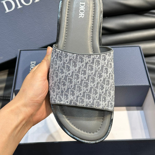 CD SLIDE ALIDAS SLIPPER SAGE JACQUARD AND CALFSKIN
