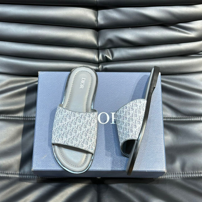 CD SLIDE ALIDAS SLIPPER SAGE JACQUARD AND CALFSKIN
