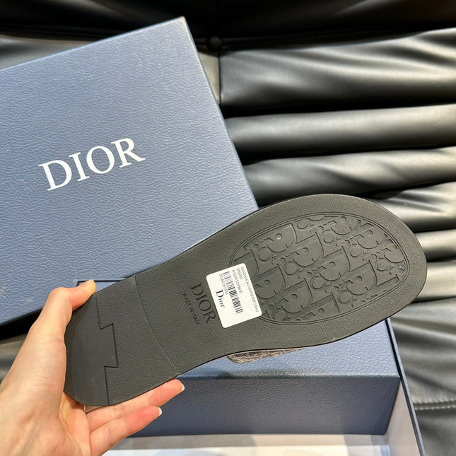CD SLIDE ALIDAS SLIPPER SAGE JACQUARD AND CALFSKIN