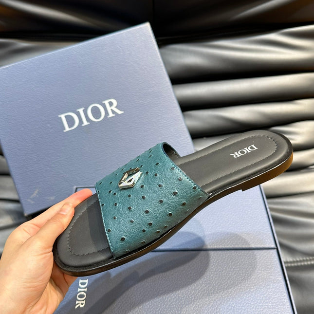 CD ALIAS SUMMER SLIPPER SAPPHIRE CALFSKIN