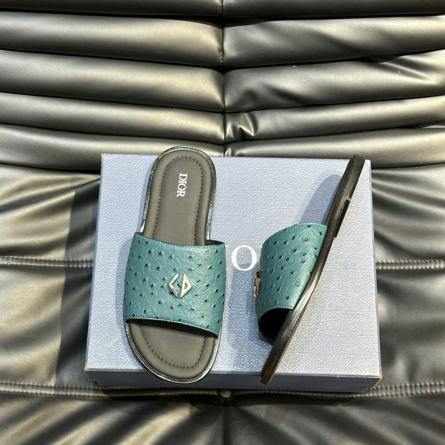 CD ALIAS SUMMER SLIPPER SAPPHIRE CALFSKIN