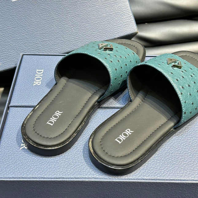 CD ALIAS SUMMER SLIPPER SAPPHIRE CALFSKIN