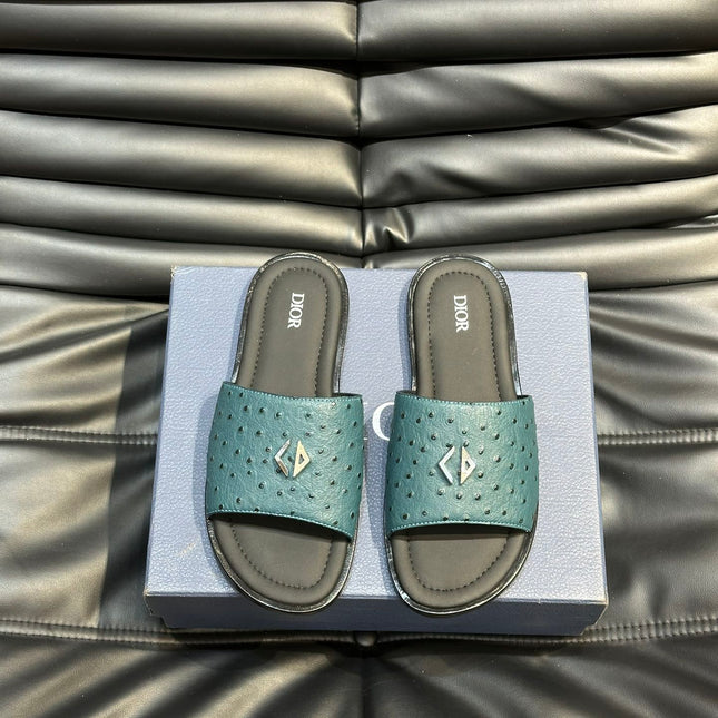 CD ALIAS SUMMER SLIPPER SAPPHIRE CALFSKIN
