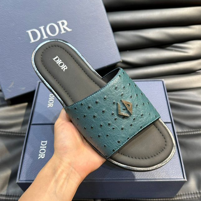 CD ALIAS SUMMER SLIPPER SAPPHIRE CALFSKIN