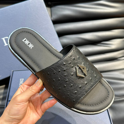 CD ALIAS SUMMER SLIPPER BLACK CALFSKIN