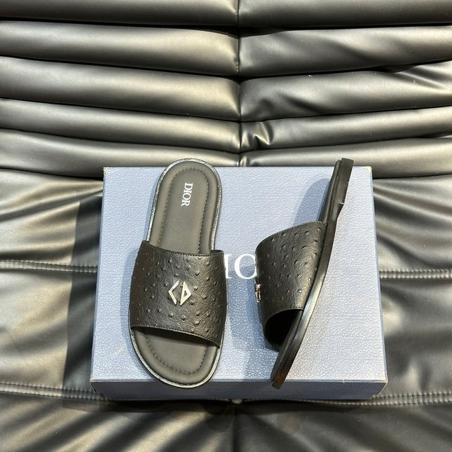 CD ALIAS SUMMER SLIPPER BLACK CALFSKIN