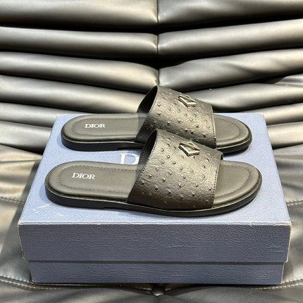 CD ALIAS SUMMER SLIPPER BLACK CALFSKIN