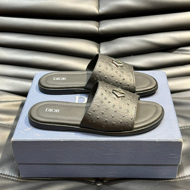 CD ALIAS SUMMER SLIPPER BLACK CALFSKIN