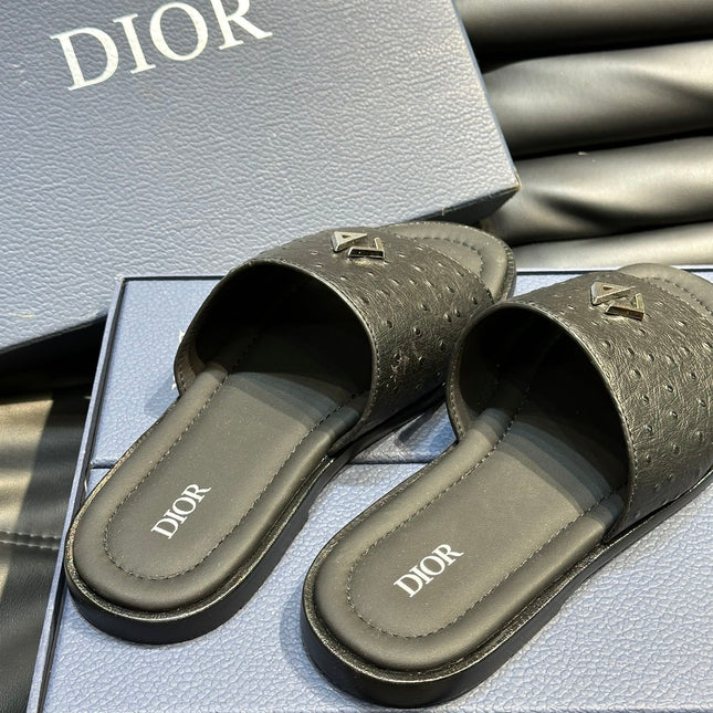CD ALIAS SUMMER SLIPPER BLACK CALFSKIN