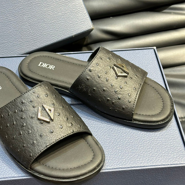 CD ALIAS SUMMER SLIPPER BLACK CALFSKIN