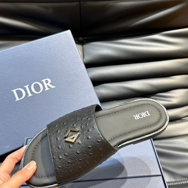 CD ALIAS SUMMER SLIPPER BLACK CALFSKIN