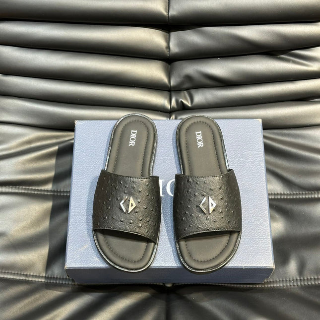 CD ALIAS SUMMER SLIPPER BLACK CALFSKIN