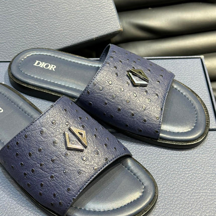 CD ALIAS SUMMER SLIPPER NAVY CALFSKIN