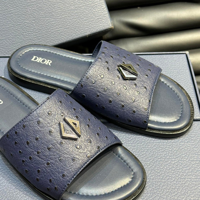 CD ALIAS SUMMER SLIPPER NAVY CALFSKIN