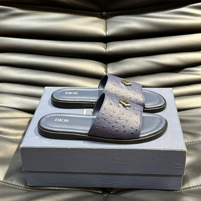 CD ALIAS SUMMER SLIPPER NAVY CALFSKIN