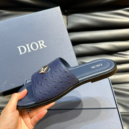 CD ALIAS SUMMER SLIPPER NAVY CALFSKIN