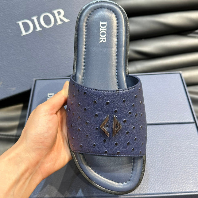 CD ALIAS SUMMER SLIPPER NAVY CALFSKIN