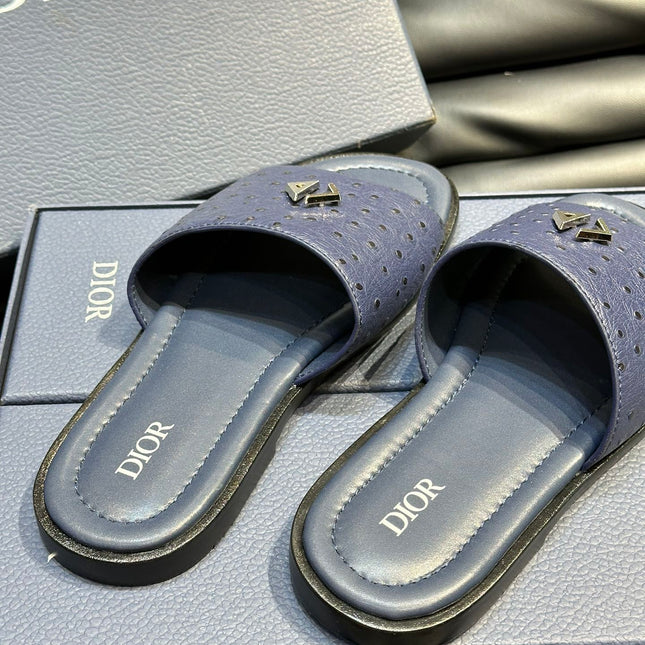 CD ALIAS SUMMER SLIPPER NAVY CALFSKIN
