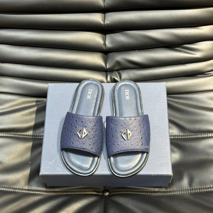 CD ALIAS SUMMER SLIPPER NAVY CALFSKIN