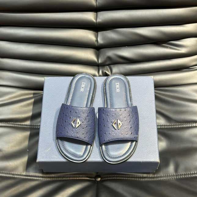 CD ALIAS SUMMER SLIPPER NAVY CALFSKIN