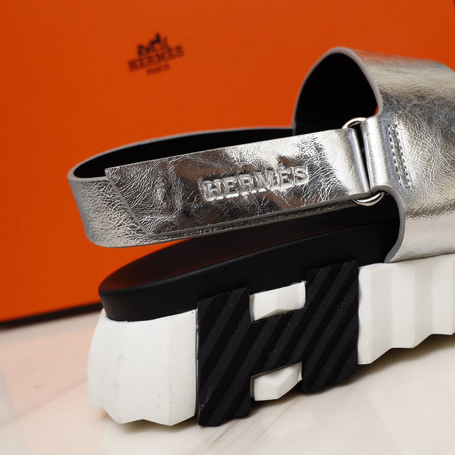 HM ELECTRIC SANDAL SILVER CALFSKIN