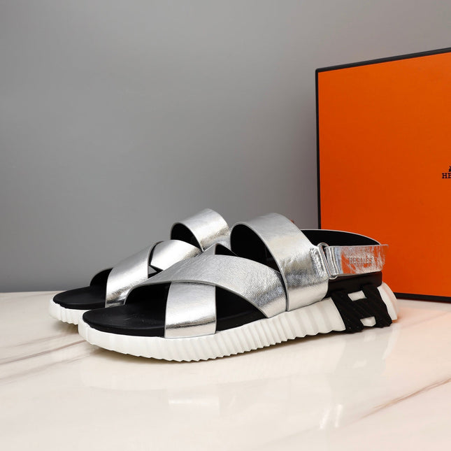 HM ELECTRIC SANDAL SILVER CALFSKIN