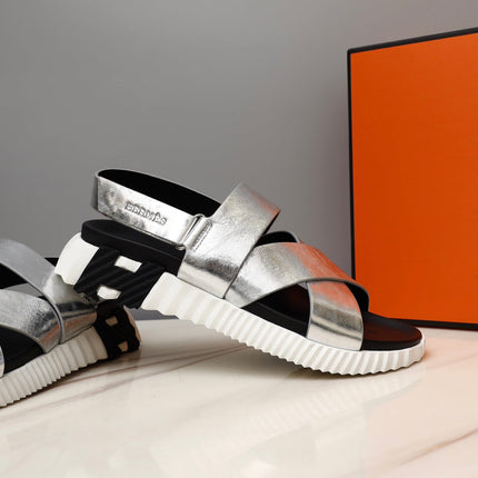 HM ELECTRIC SANDAL SILVER CALFSKIN