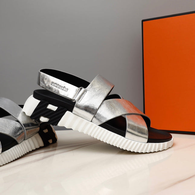 HM ELECTRIC SANDAL SILVER CALFSKIN